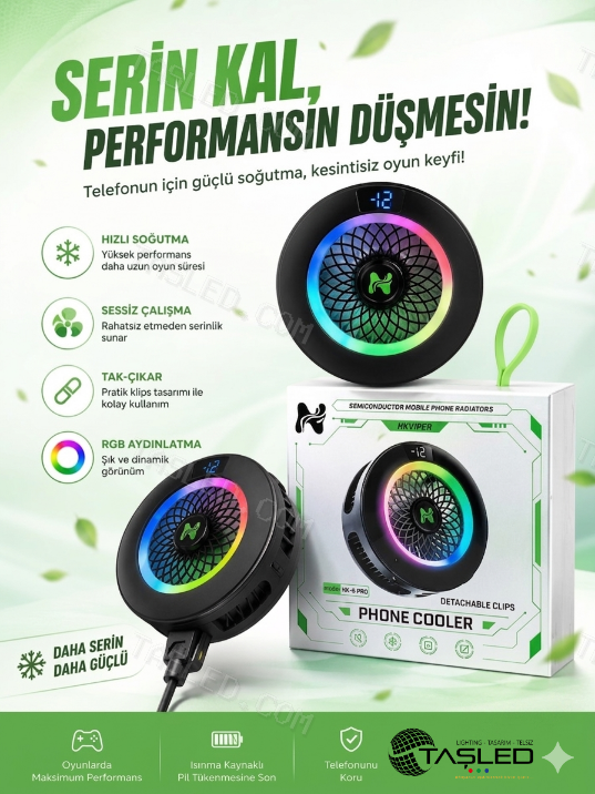 HK6 PRO Telefon Sogutucu FAN Buzlu