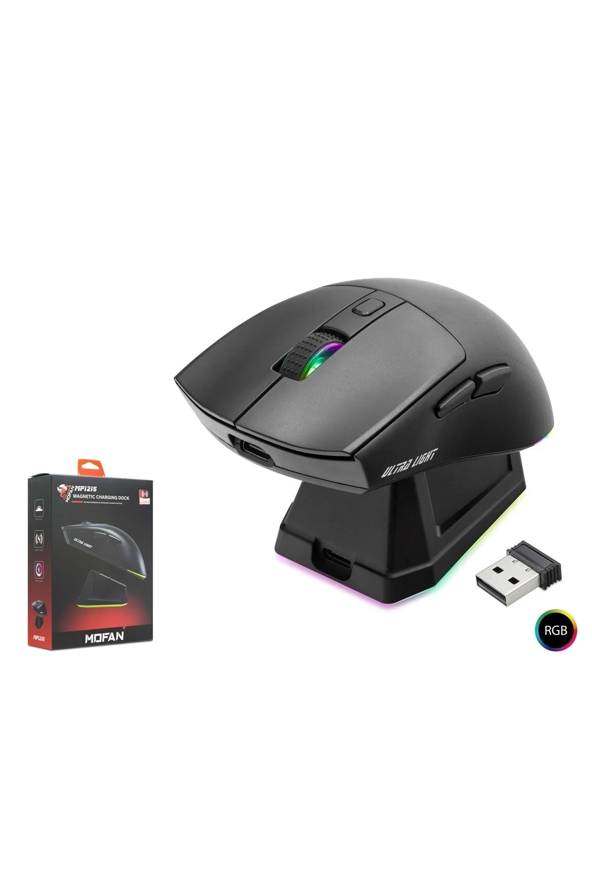 Mofan Mf1215b Kablosuz Gaming RGB Mouse Sarj
